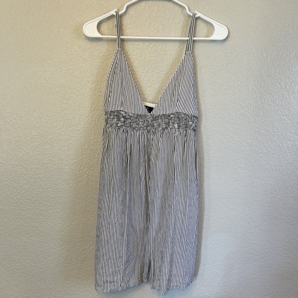 Volcom Dress Womens‎ Small Black White Stripe Cami Adjustable Spaghetti Strap